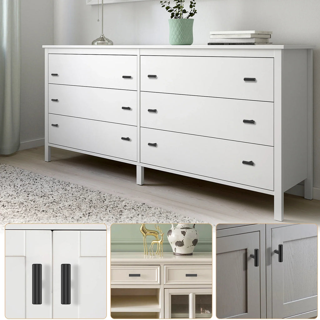 20 Pack Cabinet Knobs Matte Stainless Steel Kitchen Drawer Pulls Single Hole T-Shaped Handles 2 Inch Overall Length
