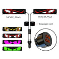 10.2x34.8CM 2PCS Huge Bright Devil Eyes LED Light  Remote Music Control Custom Text Lighting Scrolling For Board Windshield
