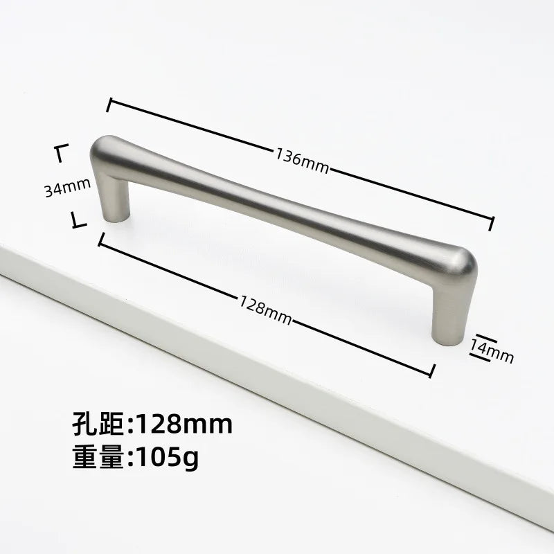 Nickel Brushed Kitchen Cabinet Pulls Silver Wardrobe Drawer Handles Zinc Alloy Single Hole Knobs Modern Furniture Door Handles