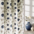 Blue Floral 100 Blackout Curtains 54 Inches Long 2 Panels for Bedroom Living Room Vintage Rose Flower Patterned Room Darkening T