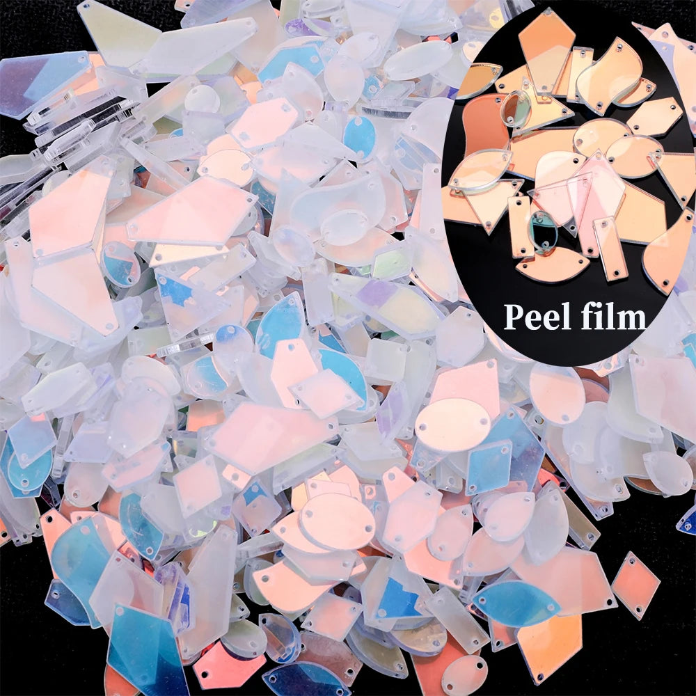 VC  Mix Size New Clear Crystals Sewing Mirror Rhinestone Applique Flatback Acrylic Strass On Stone for Clothes