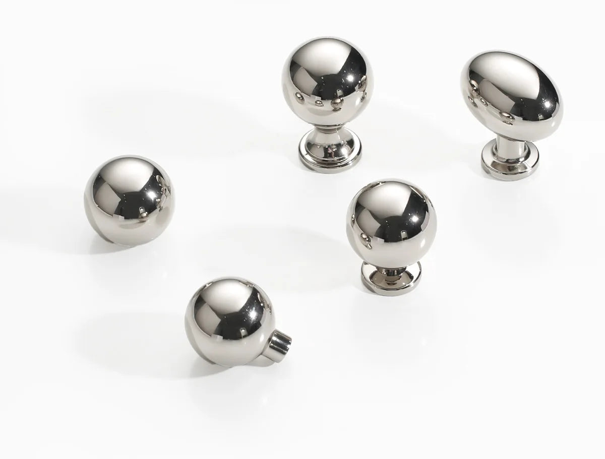 French titanium-silver cabinet door handle Solid zinc-alloy Cupboard & wardrobe pulls single-hole drawer knob  Furniture handle