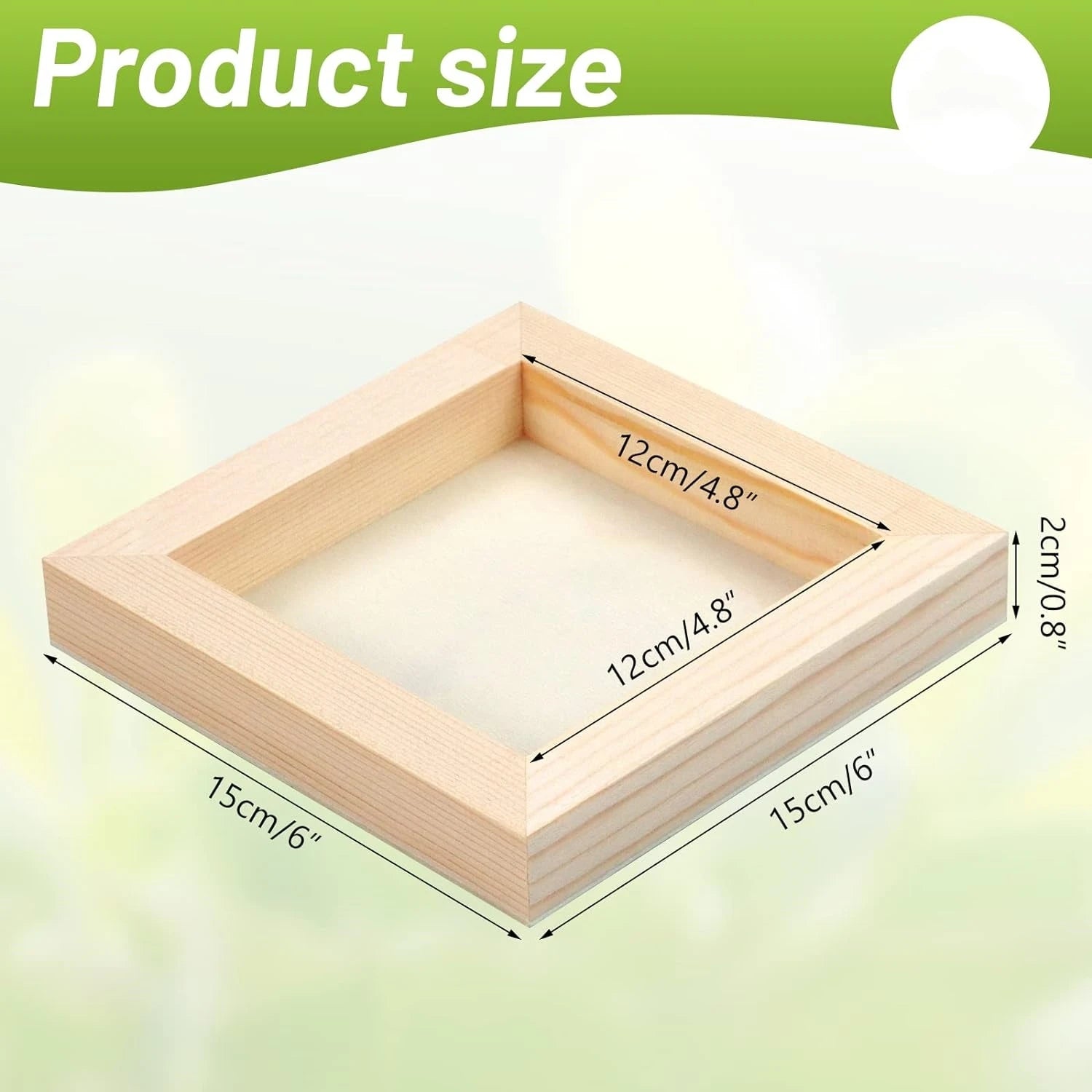 Square Wood Panels, 6x6"/15x15cm, Blank Wooden Canvas Cradled Painting Panel Boards for Drawing, , Pouring, DIY Arts Crafts