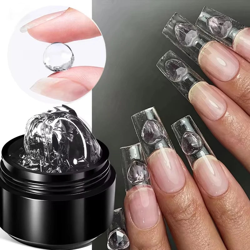 AWStorG 5Pcs/Set Solid Nail Extension Gel Carving Flower Nail Art Building UV Gel Semi Permanent Finger Extension Nail Varnish