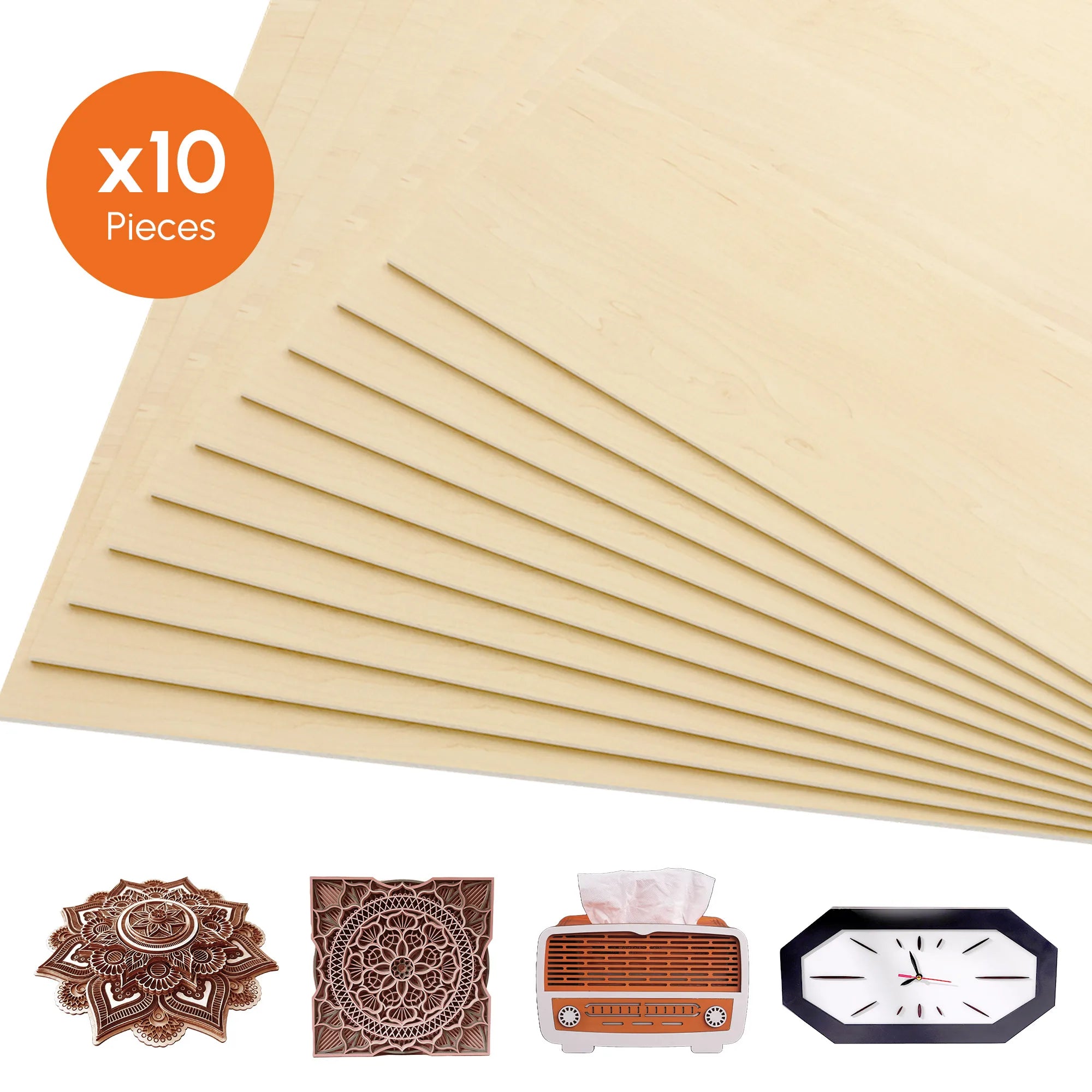 10pcs Basswood Sheets Plywood 300x300mm 3mm Thick For Craft DIY Project Cutting Wood DIY Craft Model Wood Plate Accessories