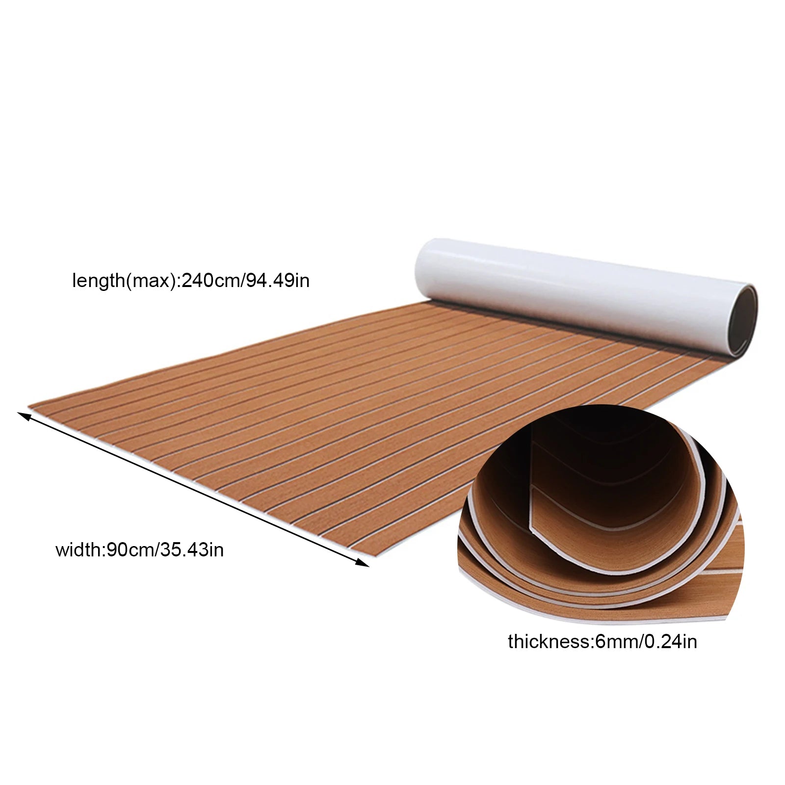 94.5"x 35.4" EVA Anti-slip Mat Foam Boat Decking Sheet Anti-Slip Self-Adhesive Deck Boat Flooring Mat Cuttable