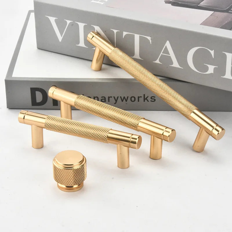 Gold Black knurled KitchenCabinet Storage Handles Home Accessories Drawer Knobs Wardrobe Cupboard Door Pulls Furniture Handles