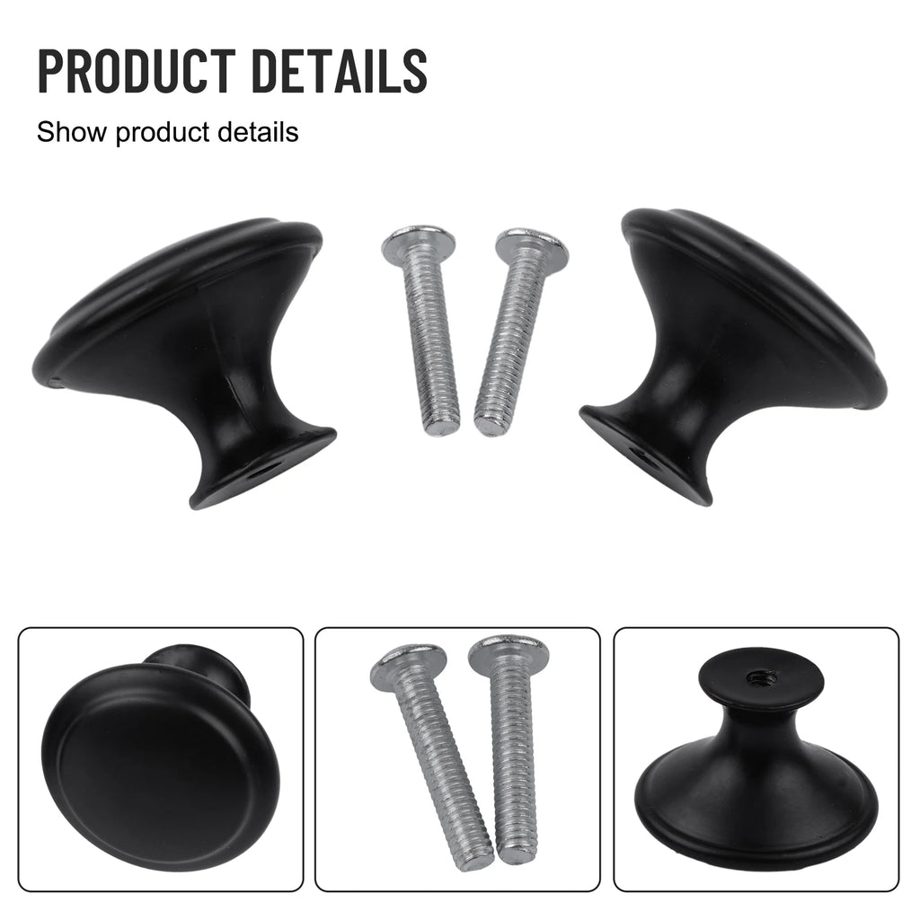 20pcs Vintage Cabinet Handles Drawer Knobs Black Single Hole Drawer Pulls Furniture Cupboard Closet Door Handles Hardware