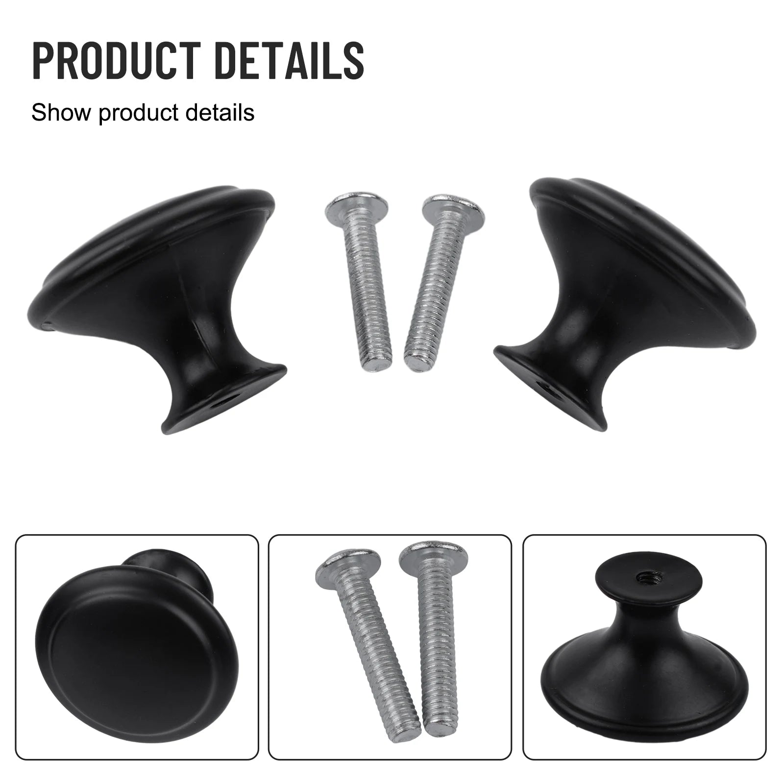 20pcs Vintage Cabinet Handles Drawer Knobs Black Single Hole Drawer Pulls Furniture Cupboard Closet Door Handles Hardware