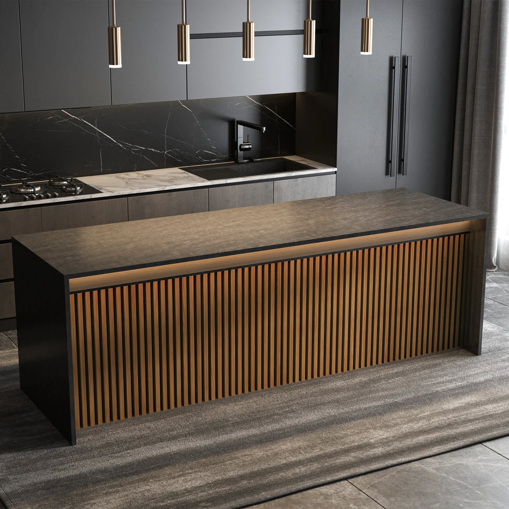 Art3d  4-Panels, Textured Wood-Look 3D Wall & Ceiling Tiles Noise Insulating MDF Grille Design,Acoustic Panels, 24" x 12"