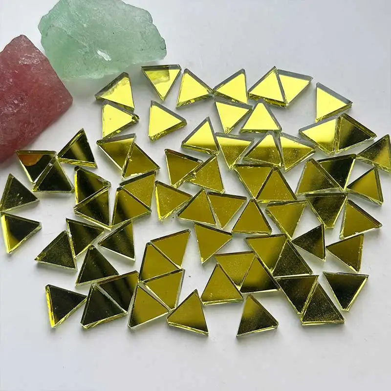 100g Taobao Triangle Mirror Mosaic Tile Colored Glass Tile DIY Mosaic Making Arts & Crafts Accessories 917