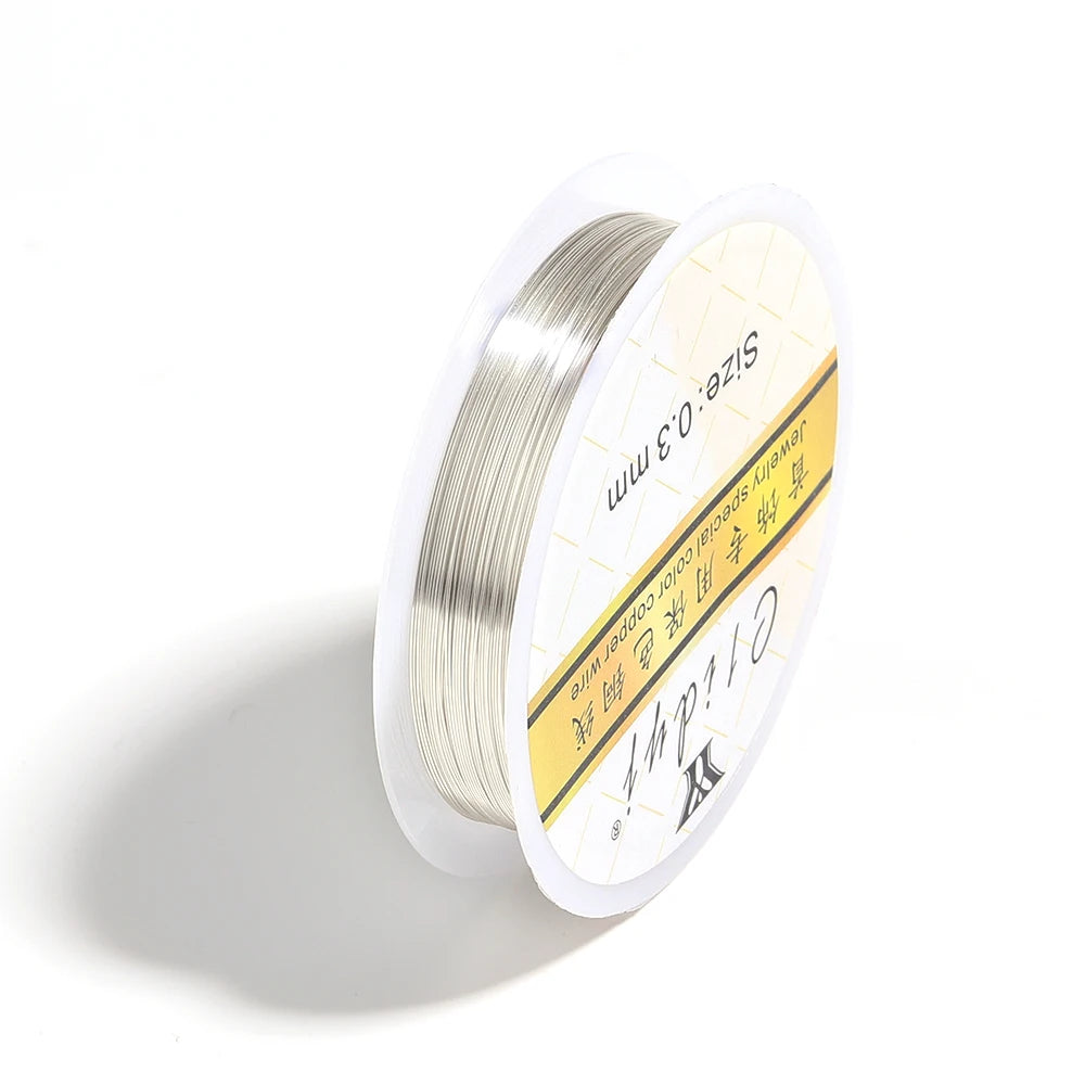 1Roll Gold Color Copper Wire 0.2/0.3/0.4/0.5/0.6/0.7/0.8/1.0mm Beading Cord Wire DIY For Beads Jewelry Making Accessories
