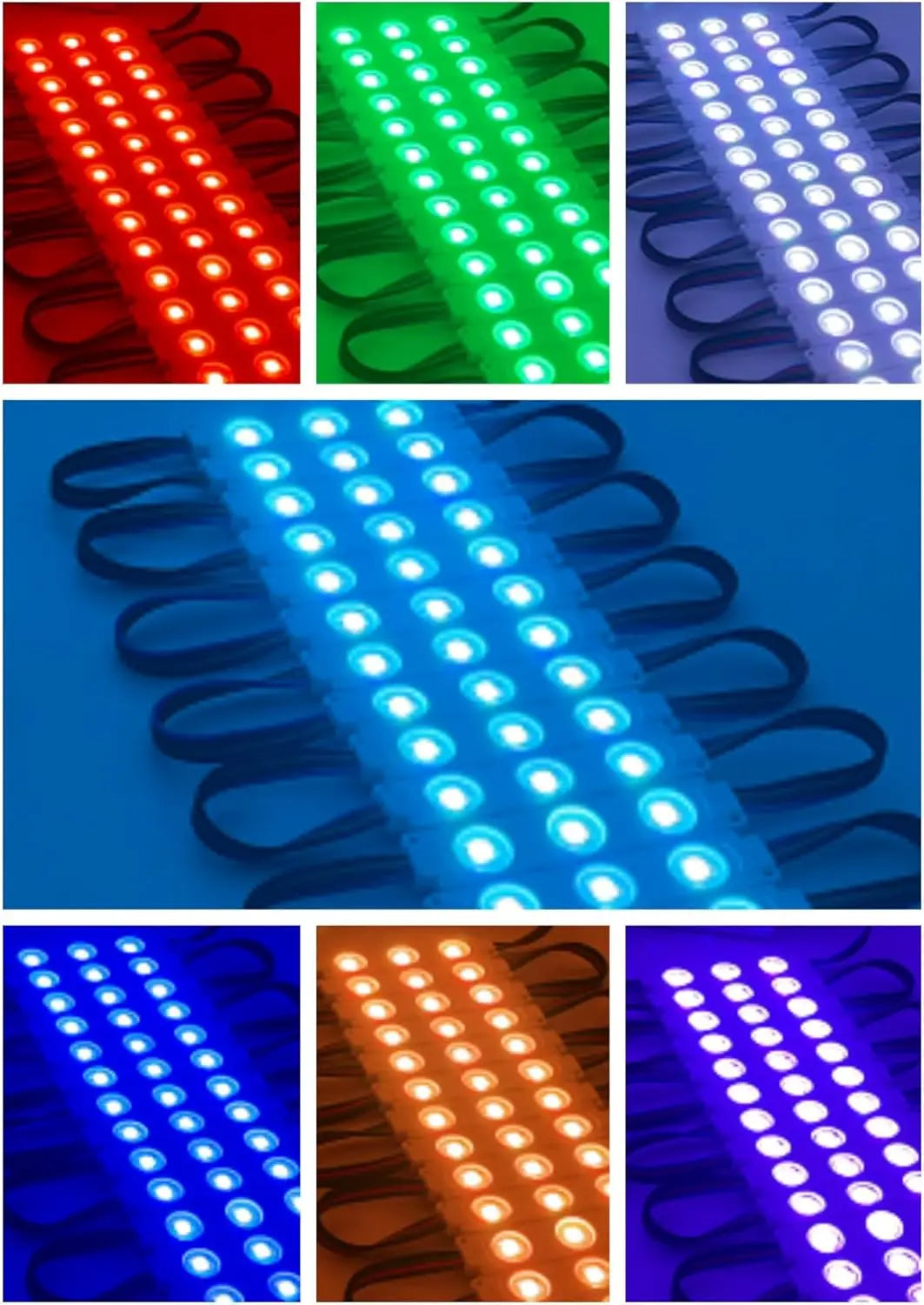 200PCS UL Listed RGB LED Module Kit, 110FT 5050 SMD LED Module Lights IP65 for Signs Storefront  Window Advertising Décor