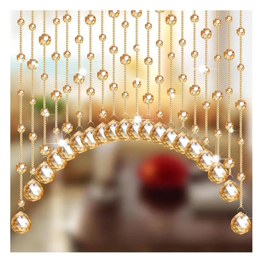 Crystal Beaded Curtain for Doorway, 20 Strings Partition Door String Curtain, Room Divider Blind, Decorative Panel for Home, Cof