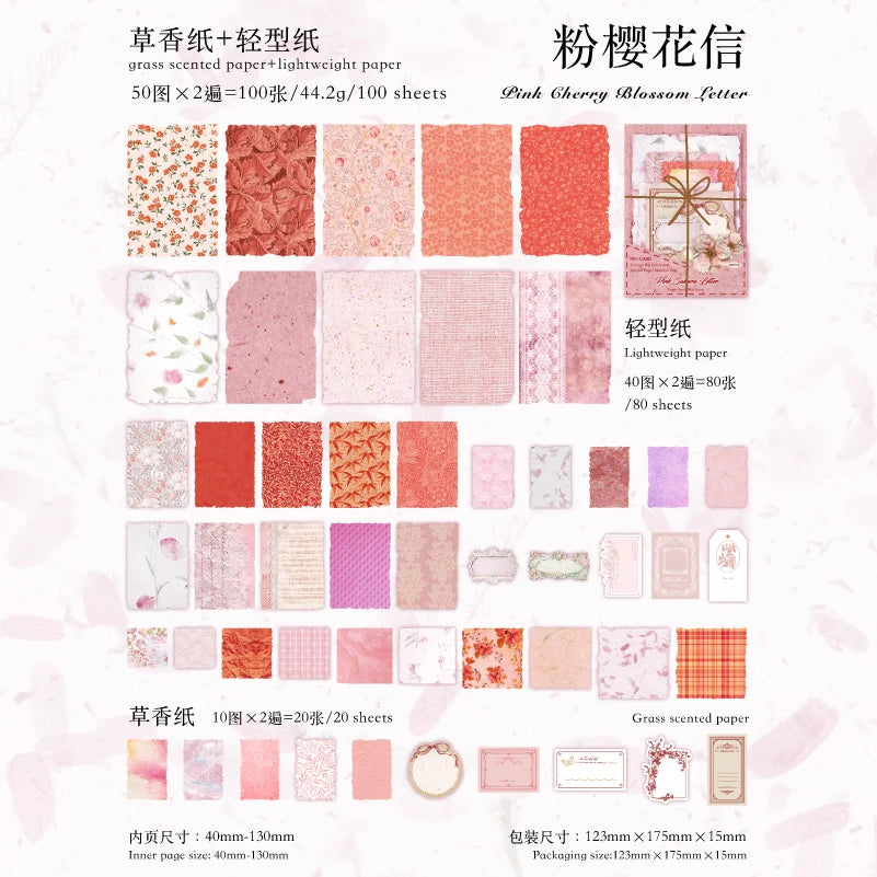 4Style Paper Post Office Series Scrapbooking Set Diy Handheld Account Diary Decoration Collage Material