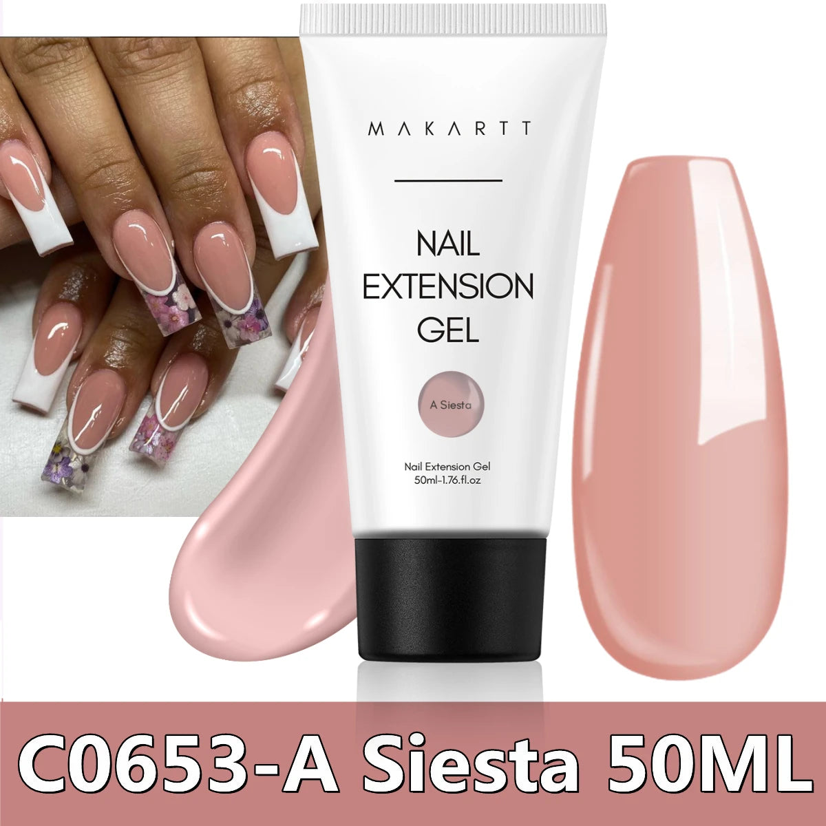 Makartt Poly Nail Extension Gel for Nails ,Clear Pink Builder & Sculting Soak Off Hard Gel for Strong Natural Look for Beginer
