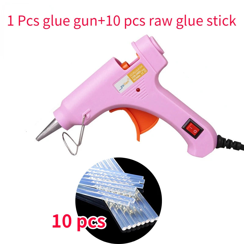 Hot Melt Glue Gun with 7mm Glue Sticks Mini Industrial Guns Heat Temperature Thermo Electric Repair Tool Heat Gun Hot Glue Stick