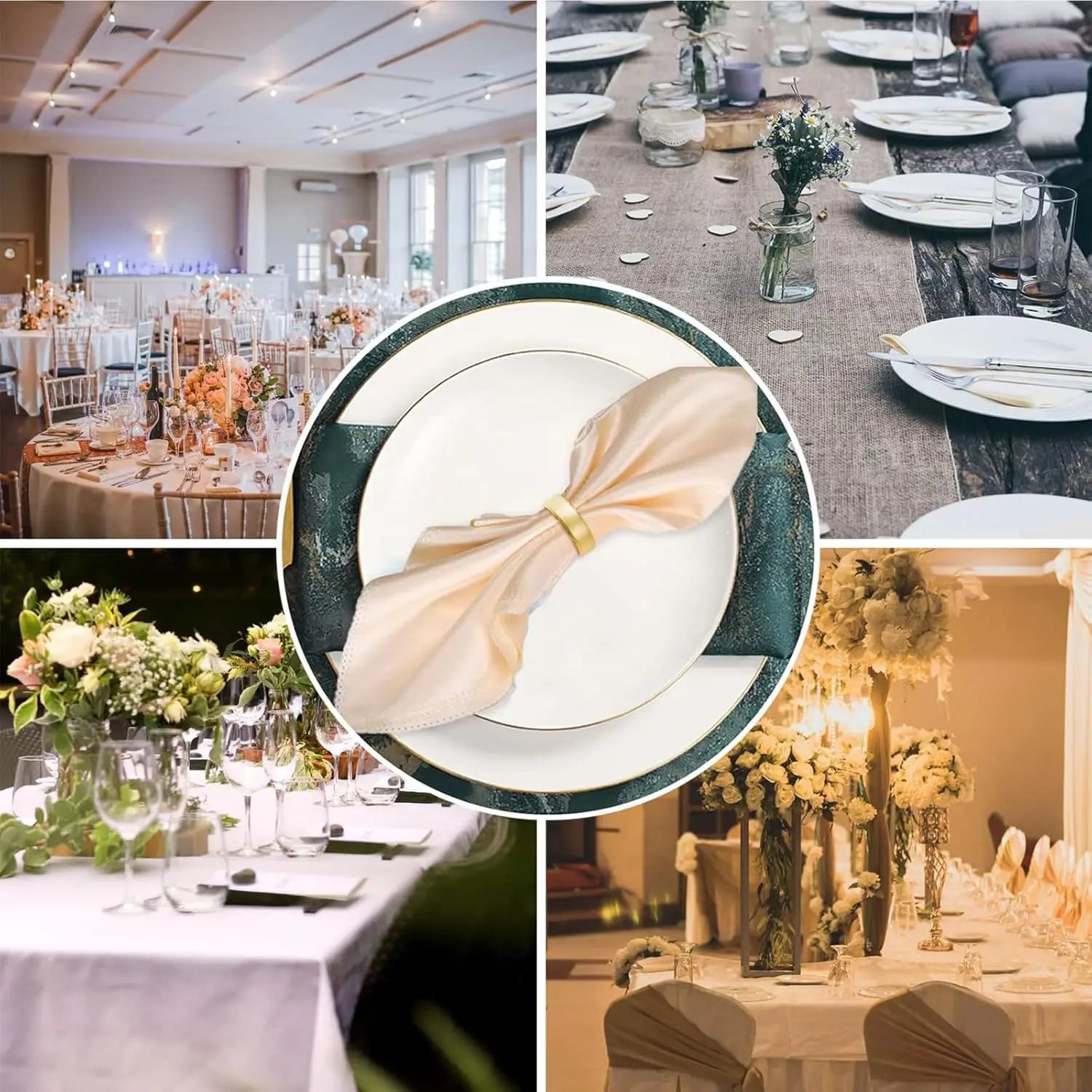 8 Pcs Matt Gold Napkin Rings Stainless Steel Wedding Christmas Party Dinner Table Decorations