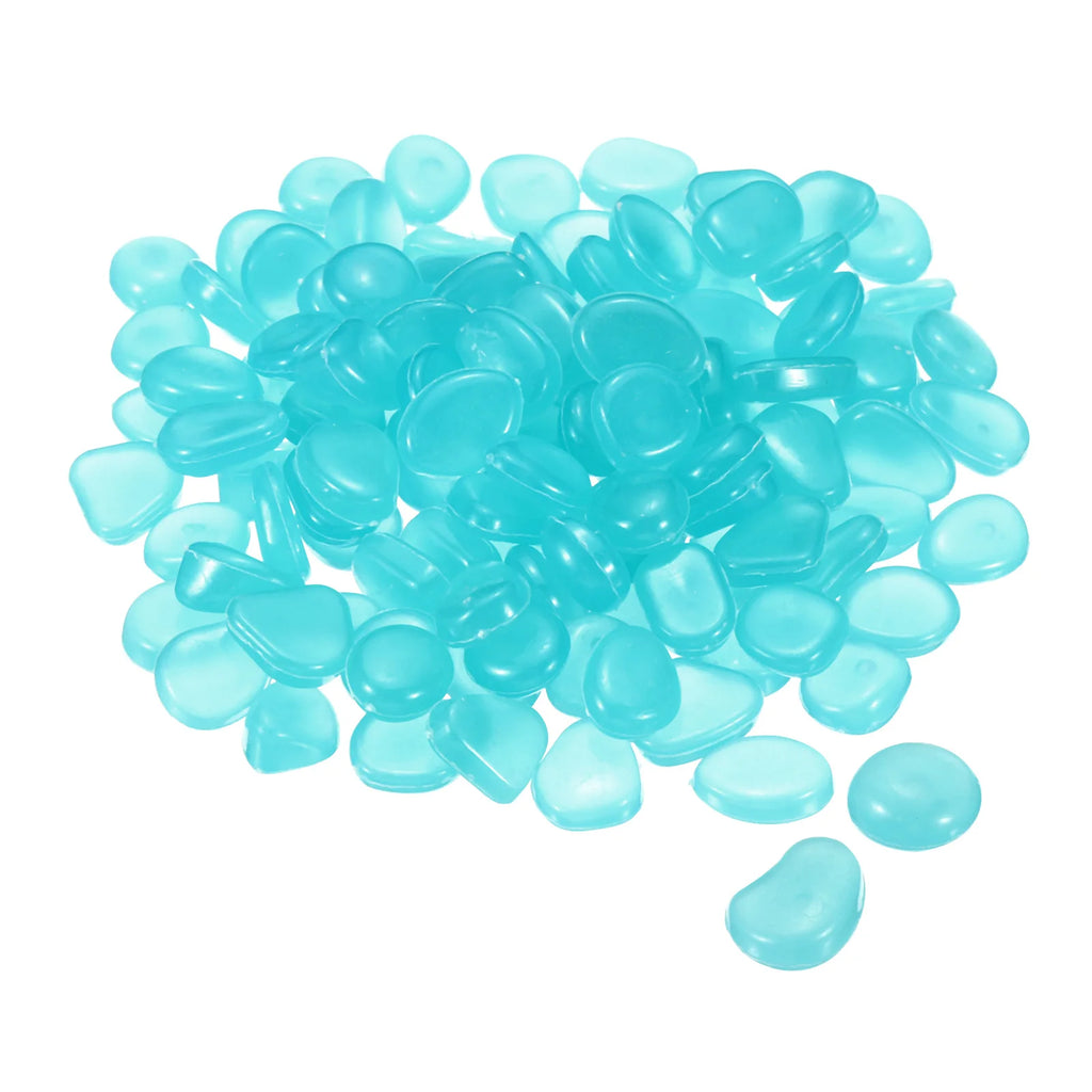 100pcs Glow Rocks 8-11mm Glow Pebbles Decoration in the Dark Luminous Stones Decor DIY Decorative for Garden, Potted Plant