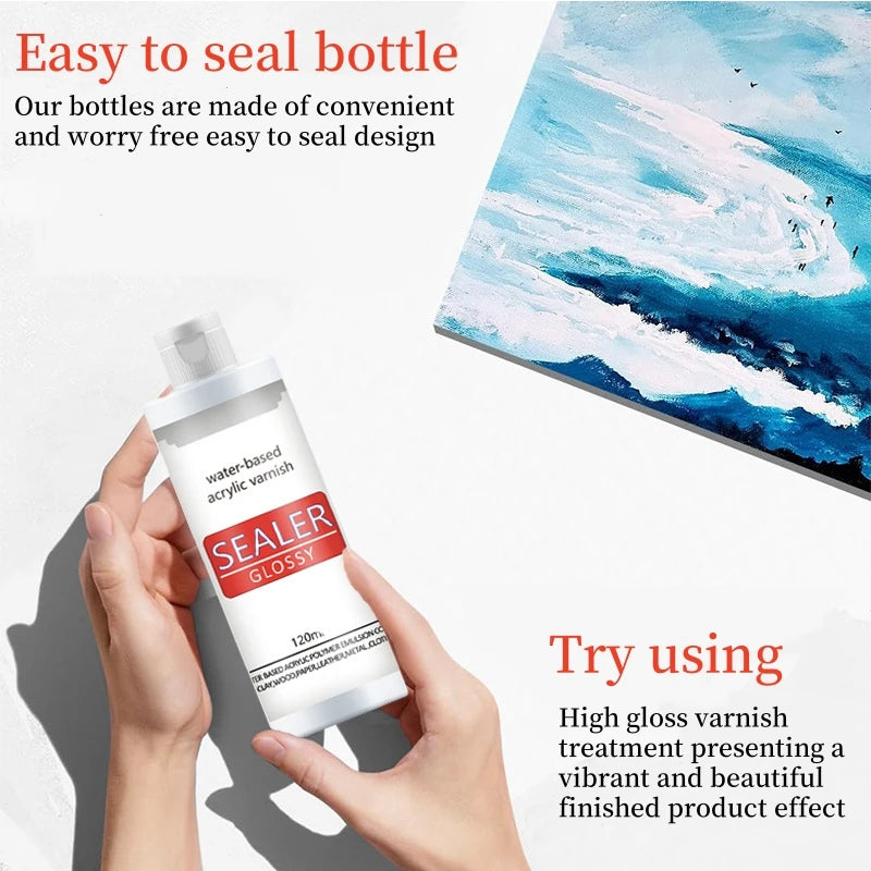 20/60ml Water-based Acrylic Varnish Sealer Glossy Sealer Matte Non-toxic Seal Gloss Oil Quick Drying Sealant Crafts Supplies