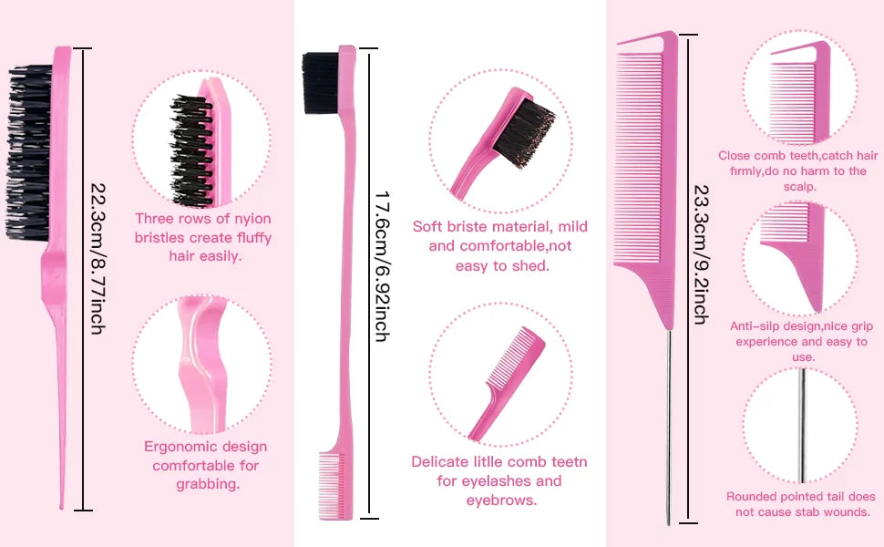 Edge Control Brush Frizz Control Edge Control Comb Tame Frizz High Quality Edge Styling Brush and Quickly Smoothing Edge