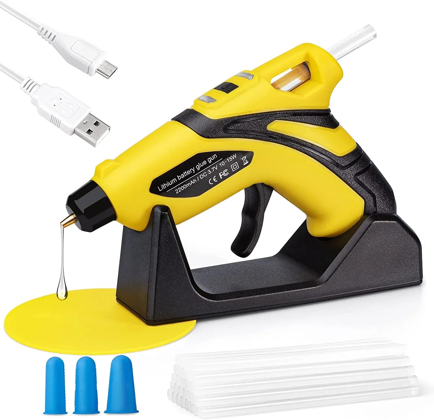 Hot Melt Glue Gun Rechargeable Cordless Mini Fast Preheating Hot Glue Gun Kits For Crafting DIY Repair Tools With 30 Glue Sticks