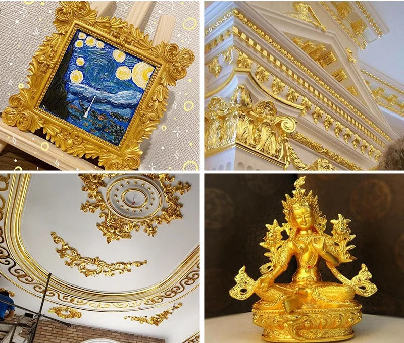 100Pcs Gold Leaf Sheets 9x9cm Gilding Foil Antique Silver Foil Paper For Paintings Arts Crafts Nail Deco  Furniture