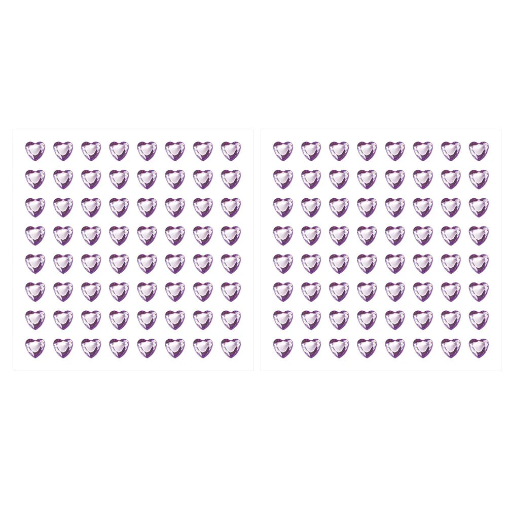 Bling Sparkly 3D Gem Acrylic Earrings Stickers Kids DIY Toys 6MM Self Adhesive Love Heart Rhinestone Crystal Stickers For Girls
