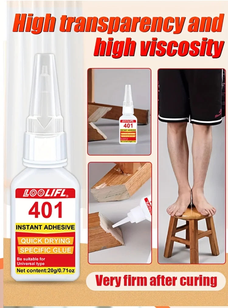 3PCS 401 super glue,wood repair glue,suitable for wood,metal,plastic,fixing cabinets,doors,floors, guitars,hanging decorations