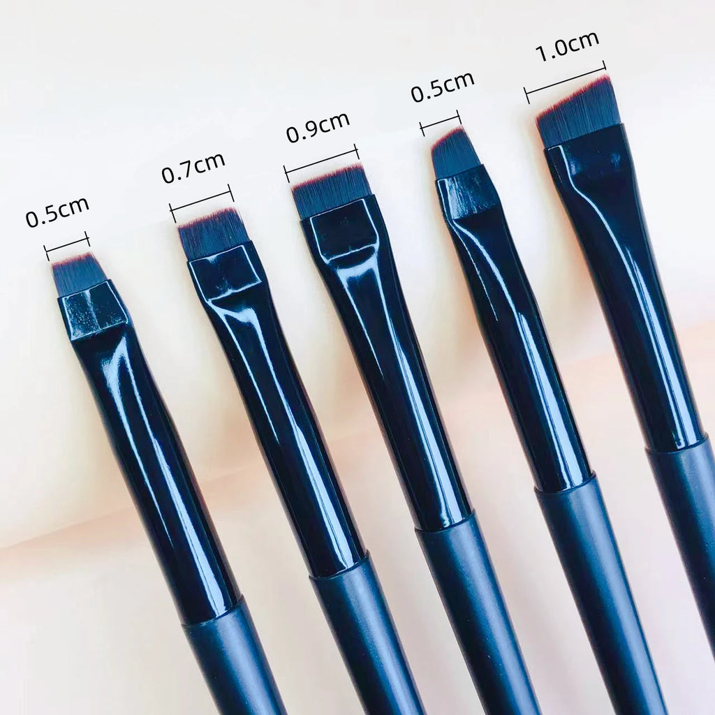 LOYBJ Thin Eyebrow Eyeliner Brush Super Fine Angled Brow Contour Brush Portable Women Eyebrow Liner Cream Cosmetic Makeup Tools