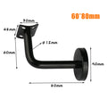 Black Handrail Bracket Stainless-Steel Handrails Wall Mounted Bracket Support Hand Rail Stair Railing Guardrail Accessory