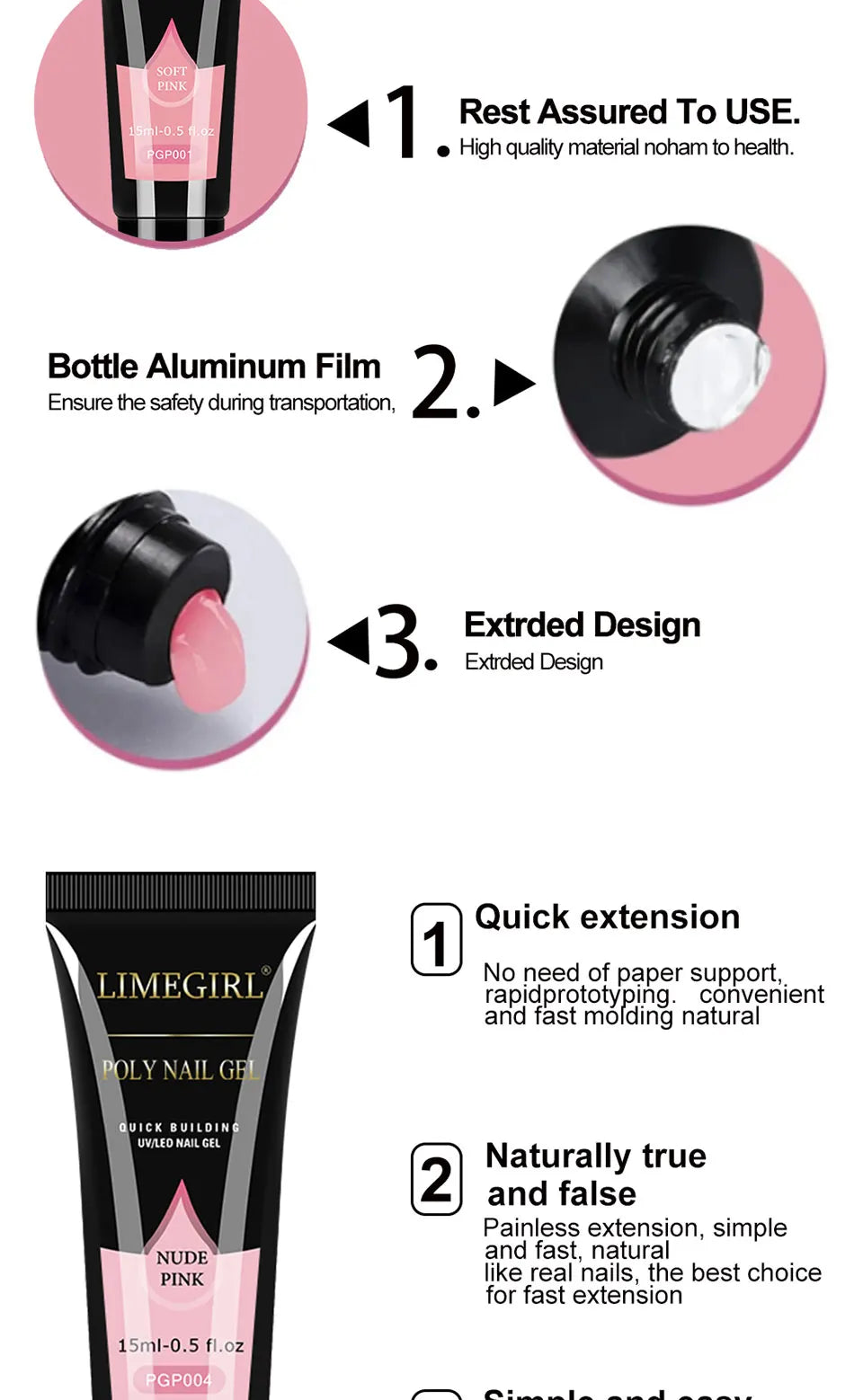LIMEGIRL 8ml Gel Nail Polish Set UV Semi-Permanent Gel Varnish Soak Base Coat Polishing Tool with LED Lamp and Nail Drill  Kit
