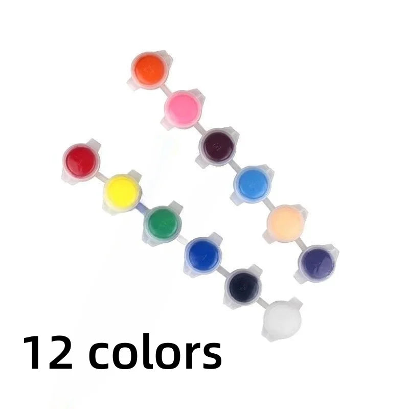 3mL, Acrylic Pigment for Student Art, Graffiti Painting, DIY Pigment, Hand Painted Walls, 12 Colors, Wholesale