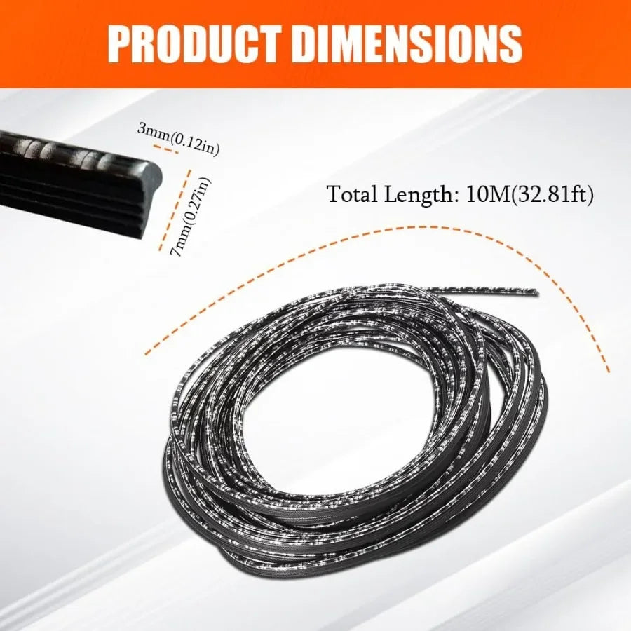 Car Interior Moulding Trim Strips 33Ft/10M Universal Electroplating Decoration Filler Insert Strips for Dashboard Styling DIY F