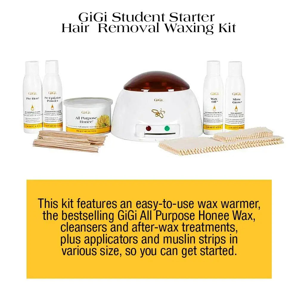 Starter Waxing Kit with Wax Warmer, Pre & Post Care, Muslin Strips, and Applicator - At-Home Hair Removal for Face, Body, Arms,