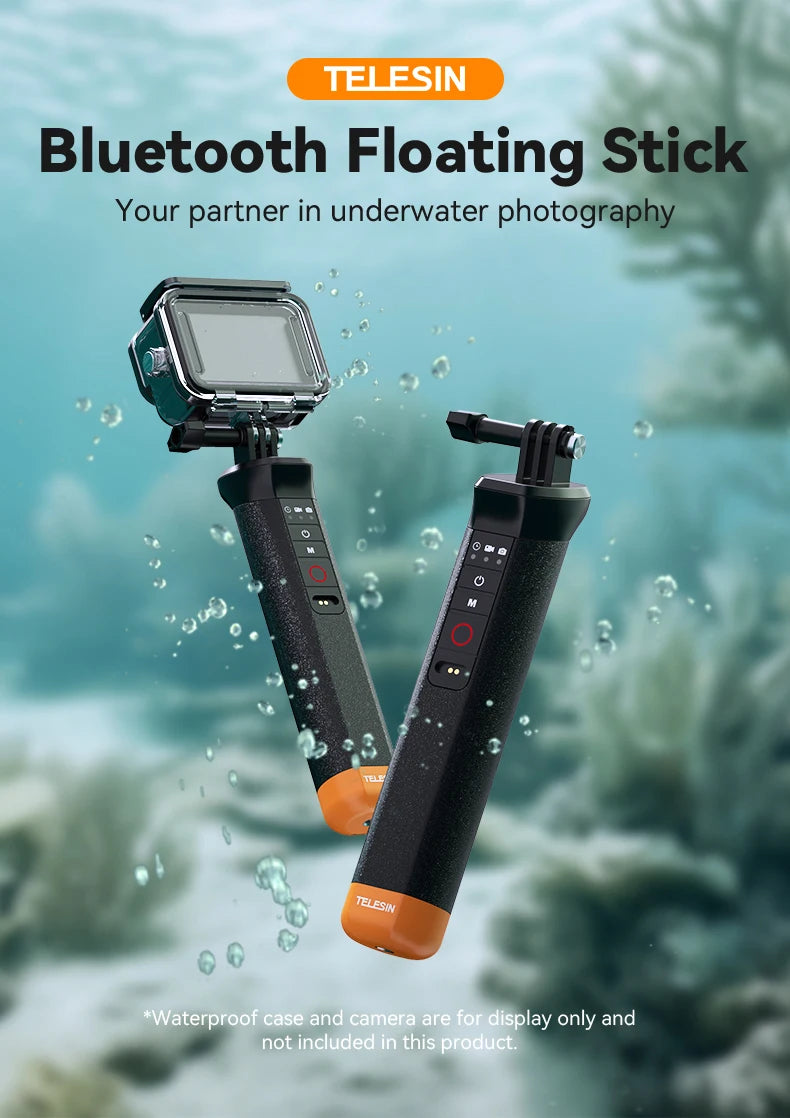 TELESIN Buoyancy Bar Selfie Stick Waterproof Selfie Stick With Hand Strap Wireless Remote Control For Gopro Hero 9 10 11 12 13