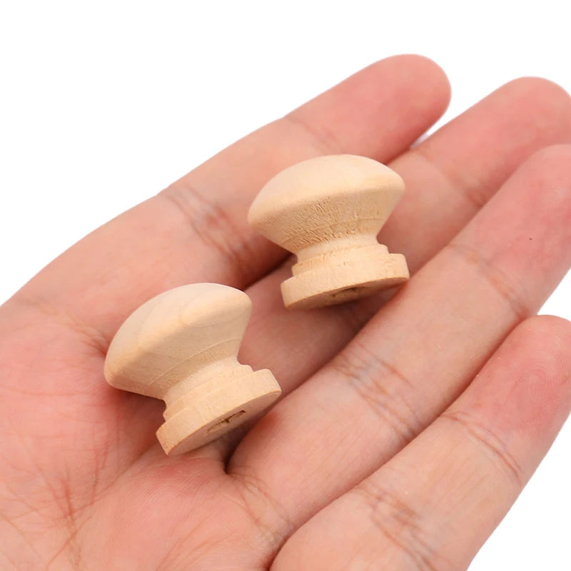 10pcs Wood Round Pull Knobs Natural Wooden Cabinet Drawer Handle Wardrobe Knobs Door Pull Kitchen Handle Furniture Hardware