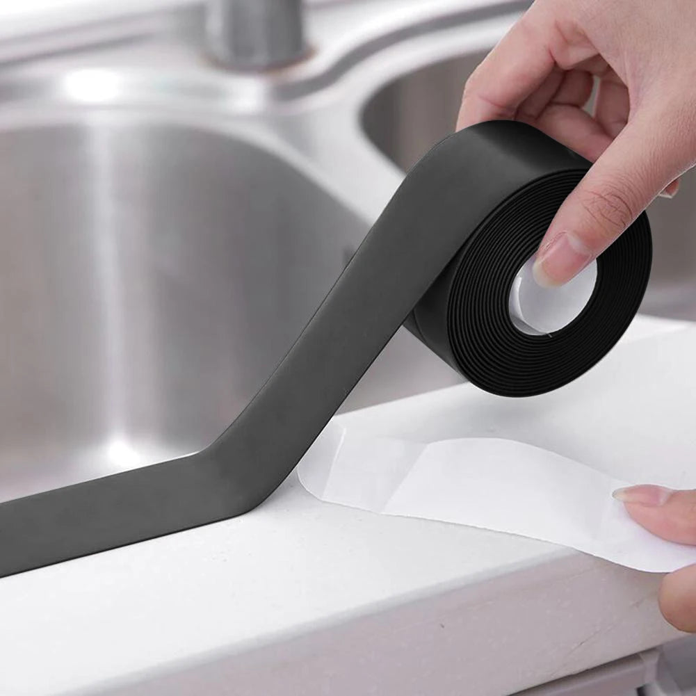 Self Adhesive Wall Border Sticker Waterproof Sink Border Tape Anti-Mildew Bath Sealing Strip Tape for Kitchen Bathroom Bathtub