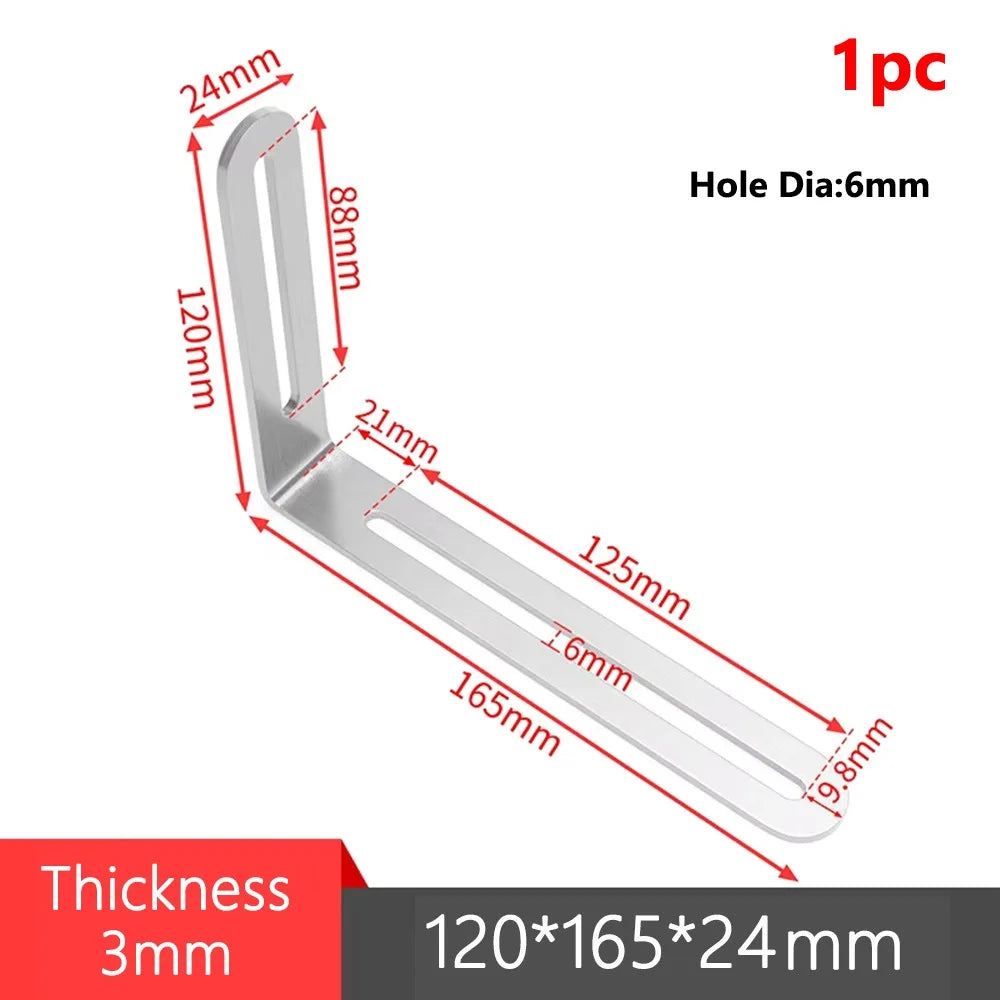 1/2Pcs Stainless Steel Angle Bracket Furniture Fastener 90 Degree Right Angle Corner Brace Joint Silver L Shape