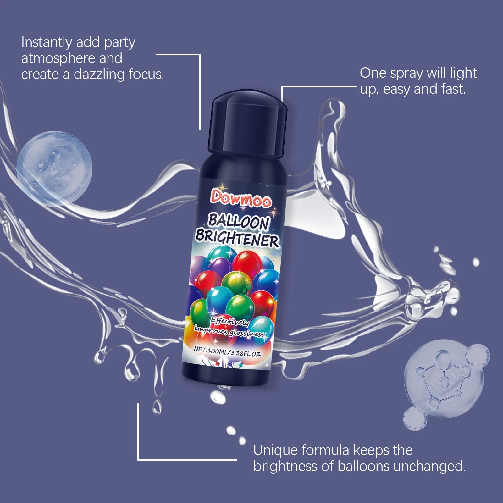 Party Balloon Brightener Spray Enhances Party Atmosphere Long Lasting Shiny Balloon Surface Texture for Christmas Celebration