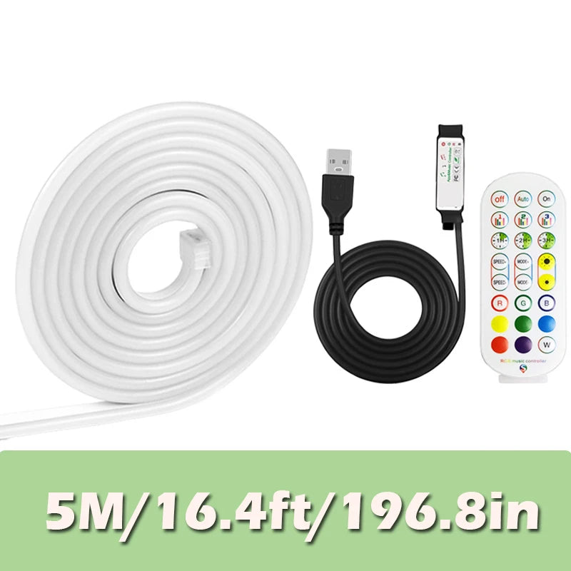 USB Neon Rope Lights,Flexible Led Rope Lights Control with App/Remote,Music Sync Gaming Neon Light Strip for Living Room Bedroom