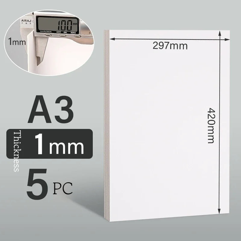 A3/A4/A5 White Thicked Kraft Paper Hard Cardboard 5/10pcs Diy Handmake Card Making Craft Paper Chipboard Backing Board 1/1.5/2mm