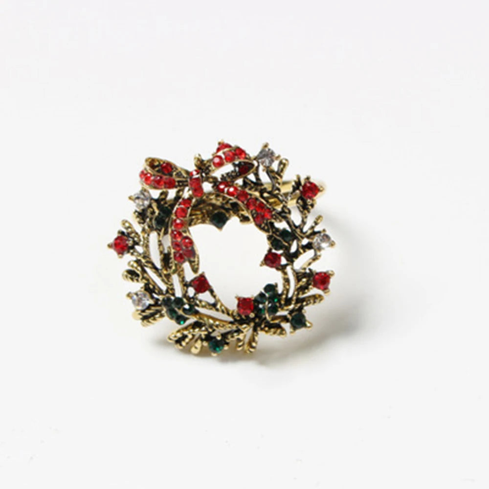 Napkin Rings name Christmas Coconut Table Napkins Holder Wedding metal Red silver Gold Decoration Home 2022 Kitchen Accessories