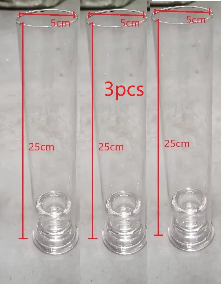 3pcs 9.8-inch transparent candle holder, hurricane glass candle holder, used for decorating the center of the dining table, wedd