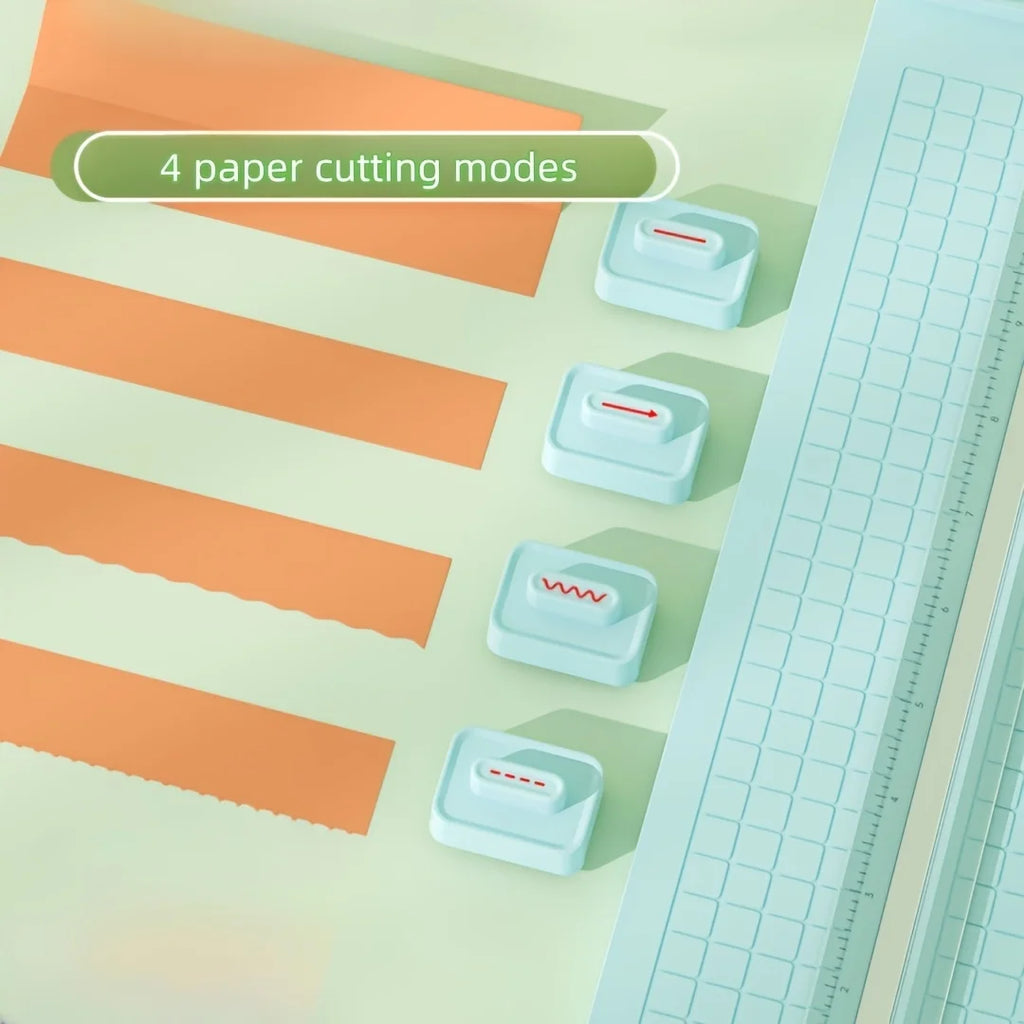 1pc Manual 4-in-1 Bidirectional Paper Cutter with 4 Blades -  Portable Office School Home Use, Precision Cutting Tool