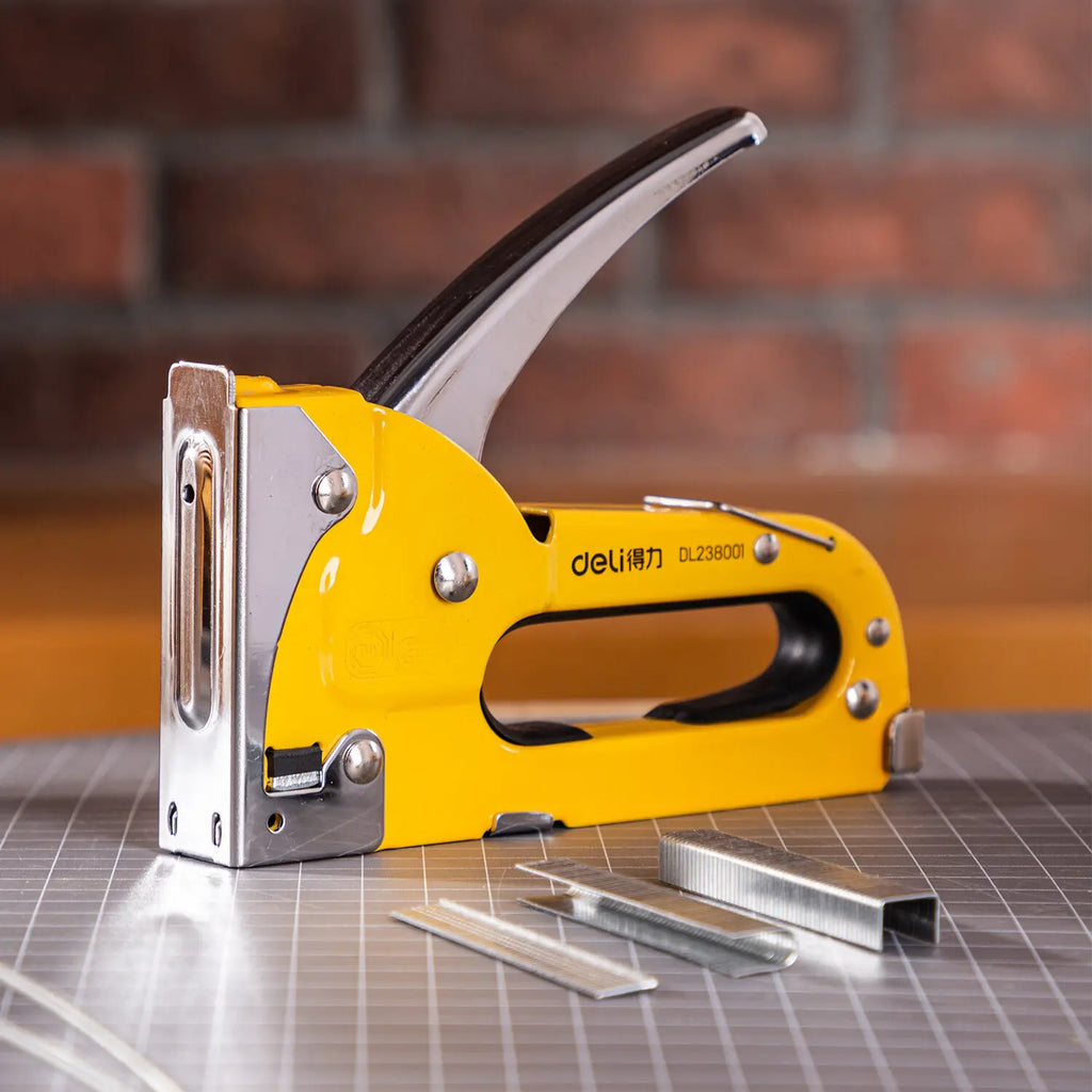 Deli 3 In 1 Stapler Nail Gun Staple Heavy Duty Furniture Tool For Wood Stainless Steel Metal Carpentry Hand Tool For Home/DIY