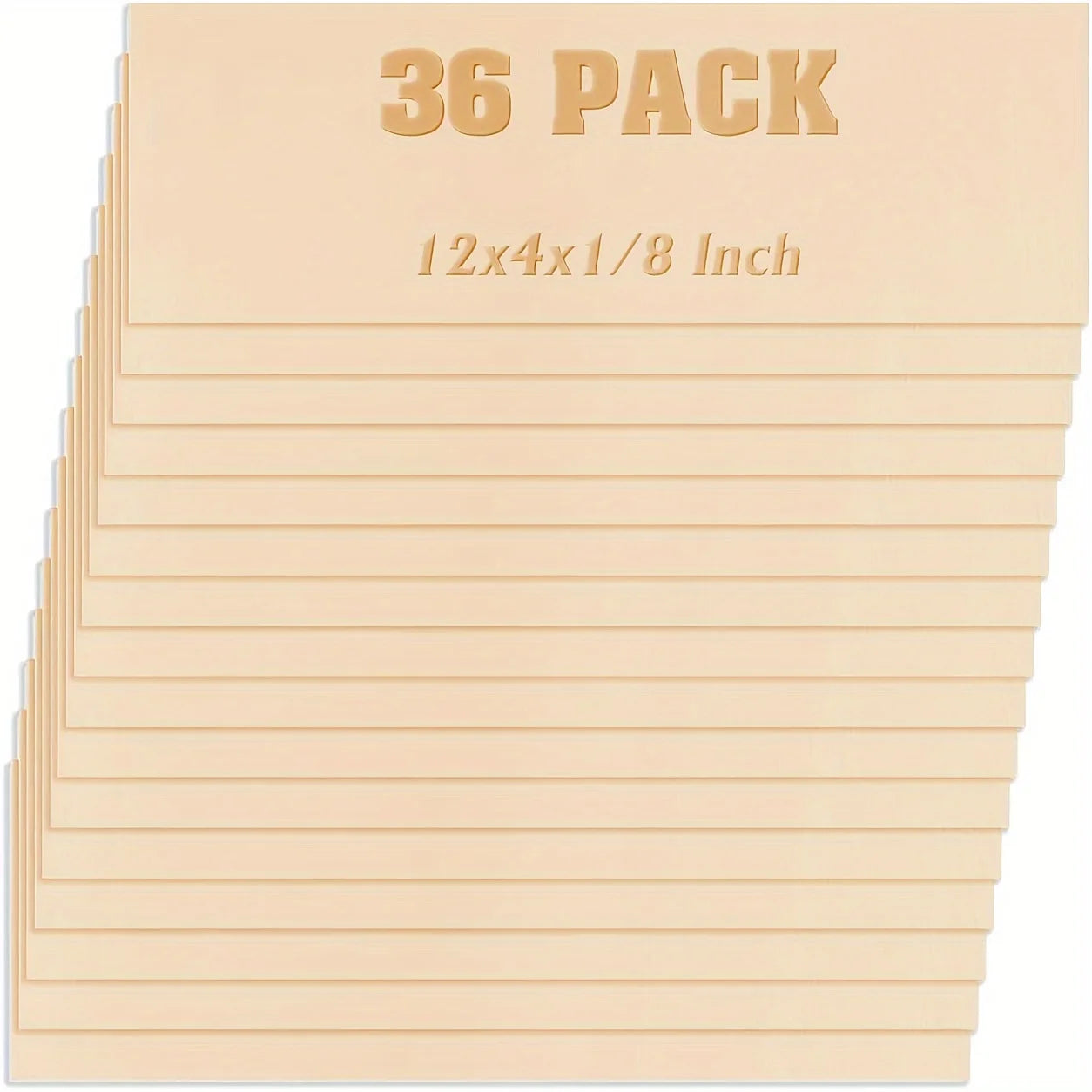 36 PCS(12" x 4") plywood 1/8" wood, 3mm laser cut DIY plywood, suitable for various occasions, making architectural models, etc.