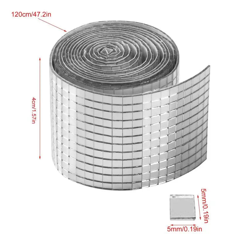 1464 Pieces Self-Adhesive Mosaic Tiles Square Glass Mirrors Mosaic Tiles Mirror Mosaic Stickers for DIY Craft Home Decoration