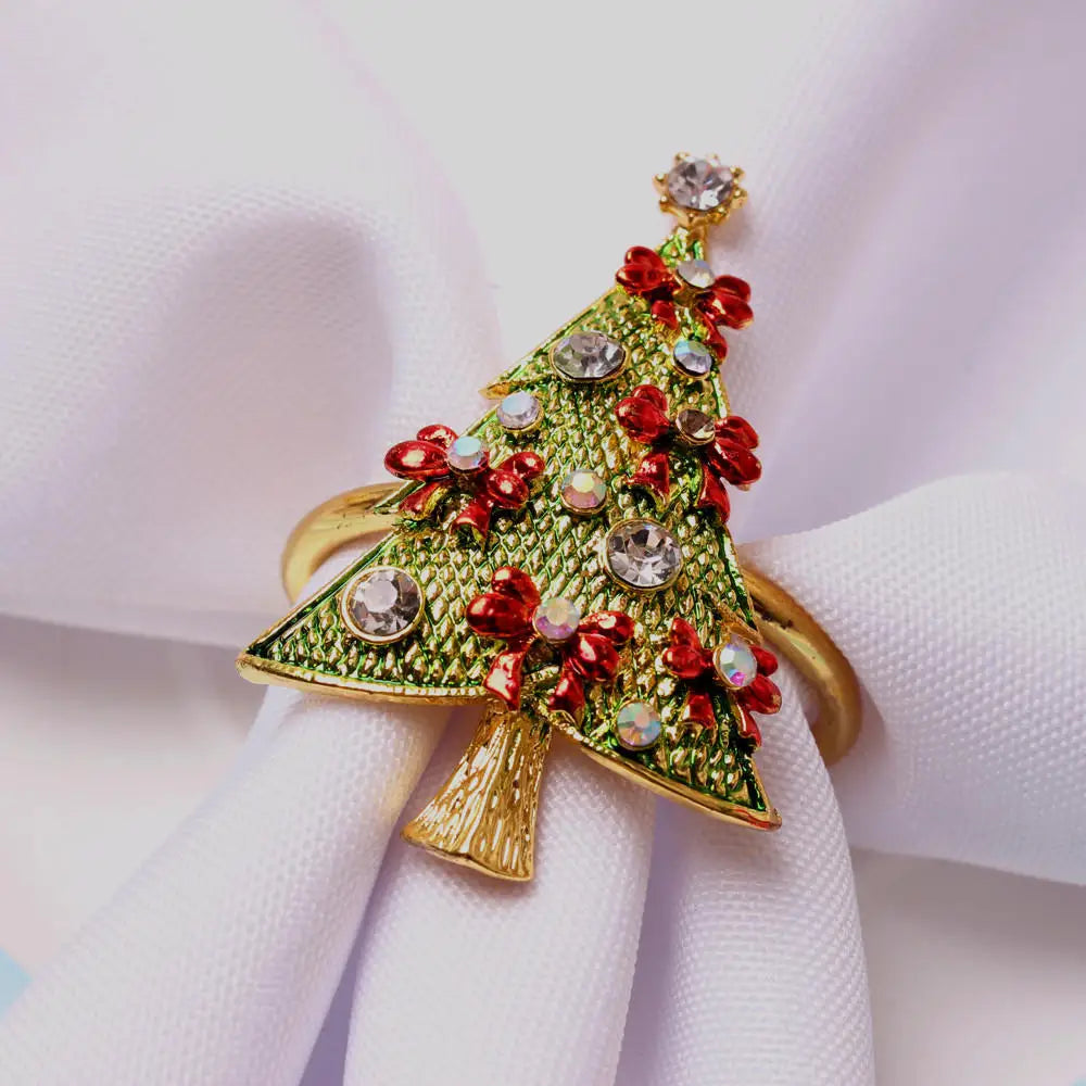 Napkin Rings name Christmas Coconut Table Napkins Holder Wedding metal Red silver Gold Decoration Home 2022 Kitchen Accessories