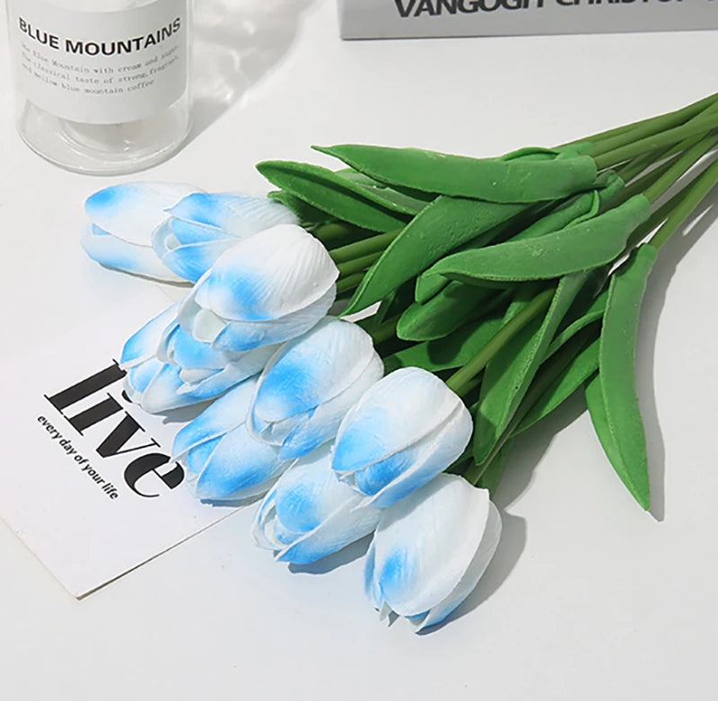 3/5/10/15/20pcs Tulips Artificial Flowers Real Touch Flower Bouquet Tulips Fake Flower for Wedding Home Decoration